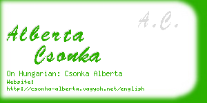 alberta csonka business card
